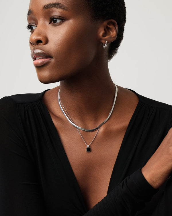 Missoma Lucy Williams Square Black Onyx Necklace | Sterling Silver