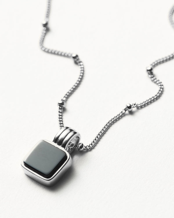 Missoma Lucy Williams Square Black Onyx Necklace | Sterling Silver
