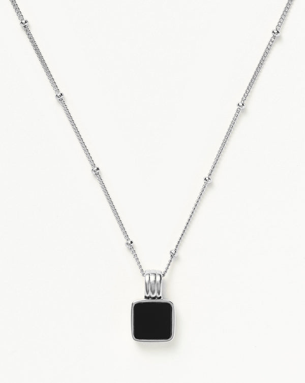 missoma Lucy Williams Square Black Onyx Necklace | Sterling Silver