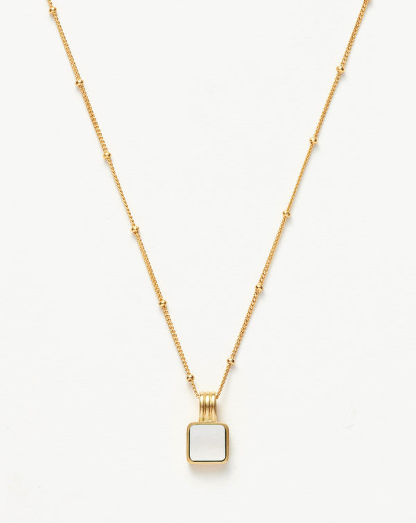 missoma Lucy Williams Square Mother of Pearl Necklace | Gold