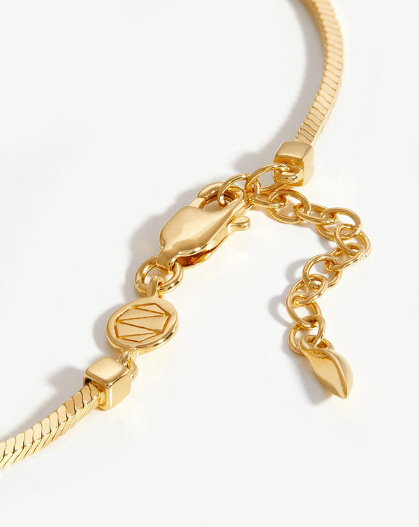 Missoma Lucy Williams Square Snake Chain Anklet | 18ct Gold Vermeil