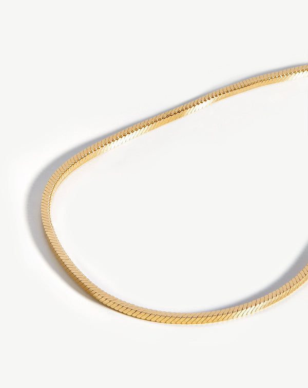 Missoma Lucy Williams Square Snake Chain Anklet | 18ct Gold Vermeil