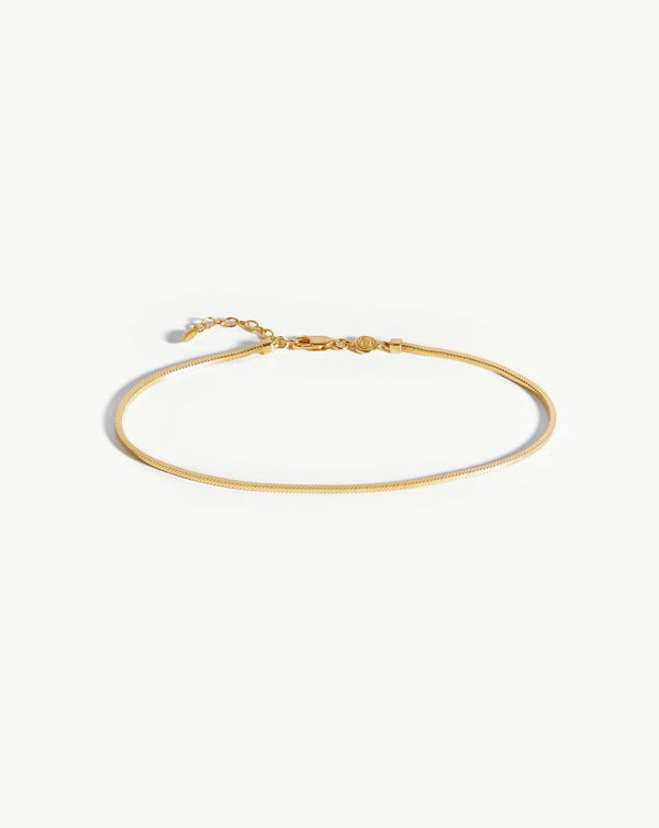 missoma Lucy Williams Square Snake Chain Anklet | 18ct Gold Vermeil