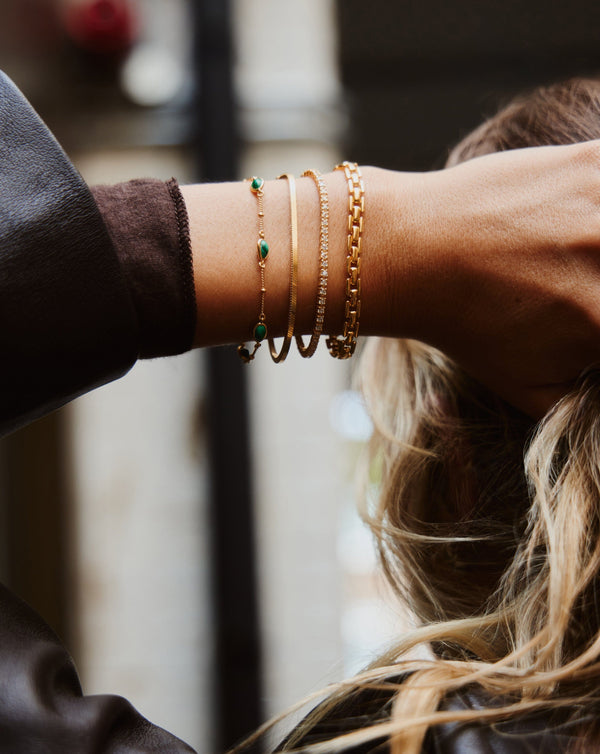 Missoma Lucy Williams Square Snake Chain Bracelet | 18ct Gold Plated