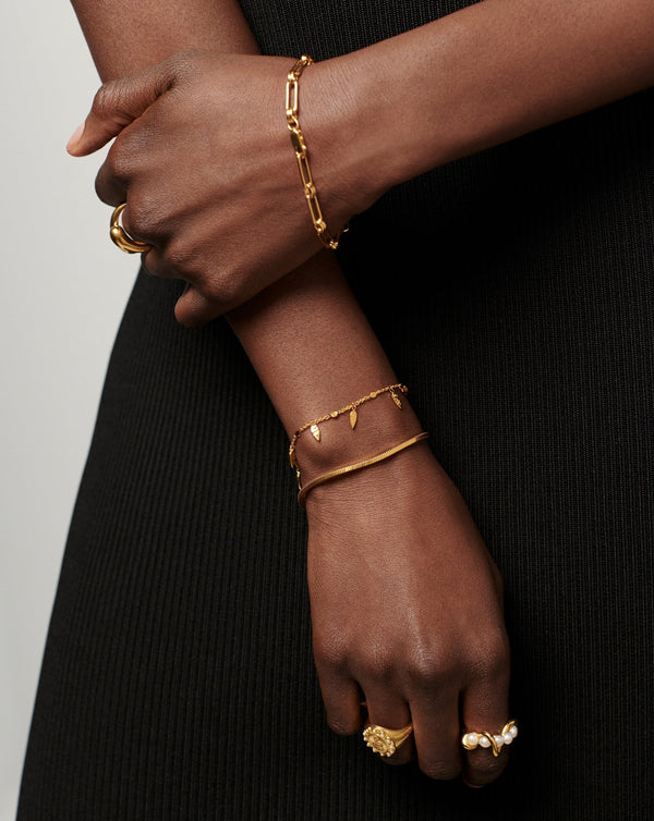 Missoma Lucy Williams Square Snake Chain Bracelet | 18ct Gold Plated