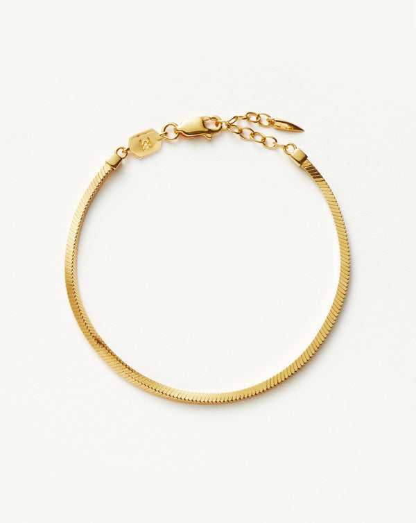 missoma Lucy Williams Square Snake Chain Bracelet | 18ct Gold Plated