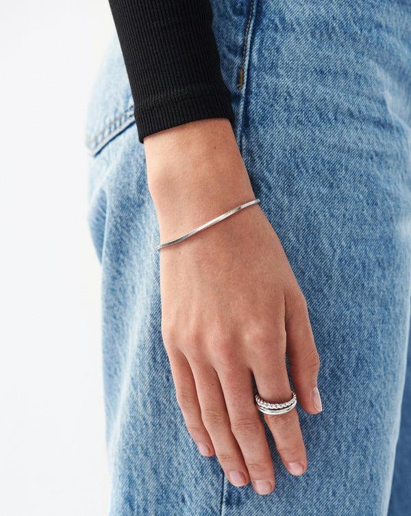 Missoma Lucy Williams Square Snake Chain Bracelet | Sterling Silver