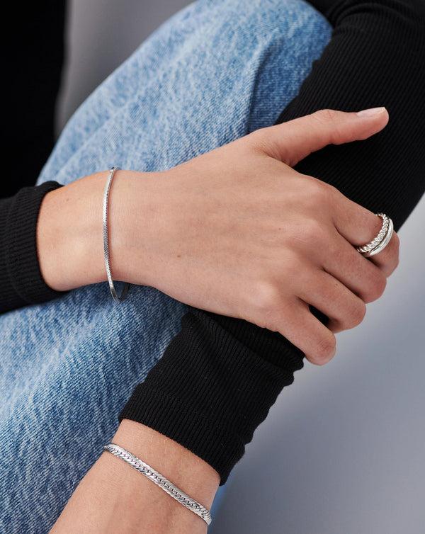 Missoma Lucy Williams Square Snake Chain Bracelet | Sterling Silver