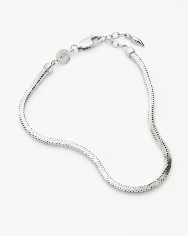 Missoma Lucy Williams Square Snake Chain Bracelet | Sterling Silver