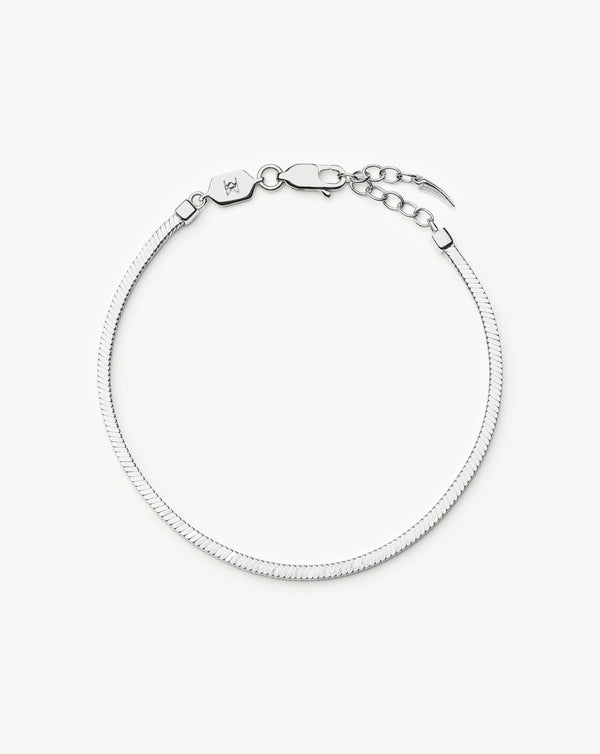 missoma Lucy Williams Square Snake Chain Bracelet | Sterling Silver