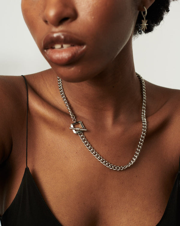 Missoma Lucy Williams T-Bar Chain Necklace | Silver Plated