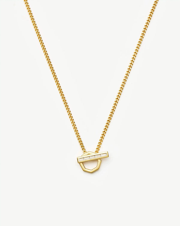 Missoma Lucy Williams T-Bar Hex Pendant Necklace | 18ct Gold Plated Necklaces