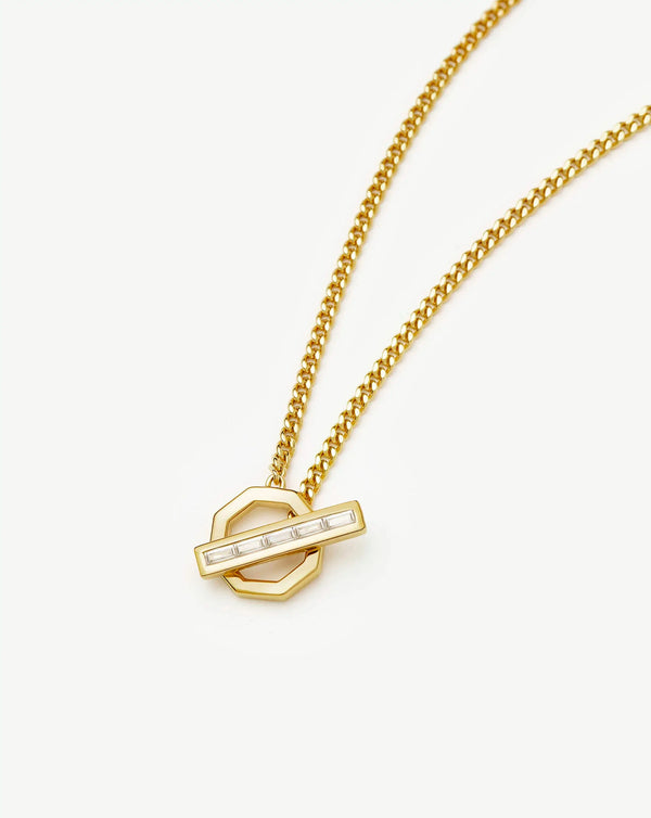 missoma Lucy Williams T-Bar Hex Pendant Necklace | 18ct Gold Plated Necklaces