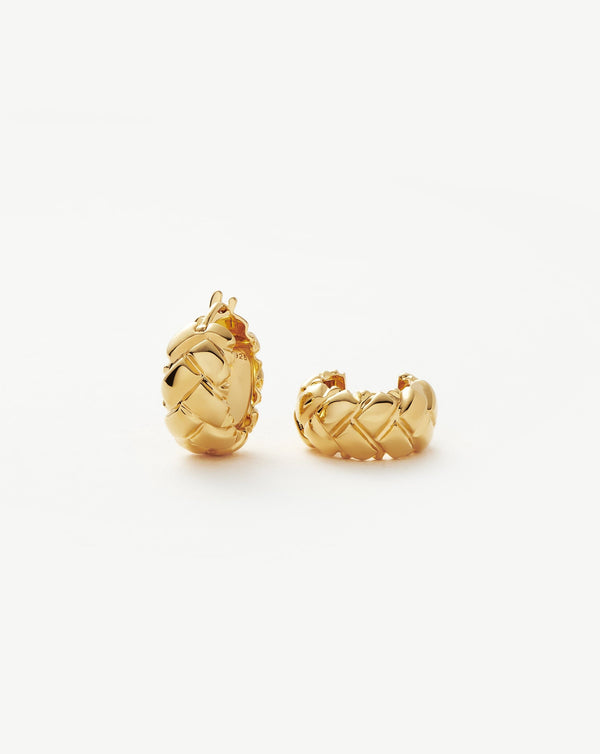 missoma Lucy Williams Waffle Mini Hoop Earrings | 18ct Gold Vermeil
