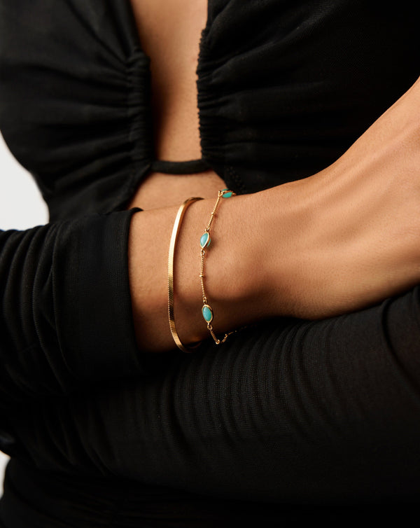 Missoma Magma Gemstone Charm Bracelet | 18ct Gold Vermeil/Amazonite