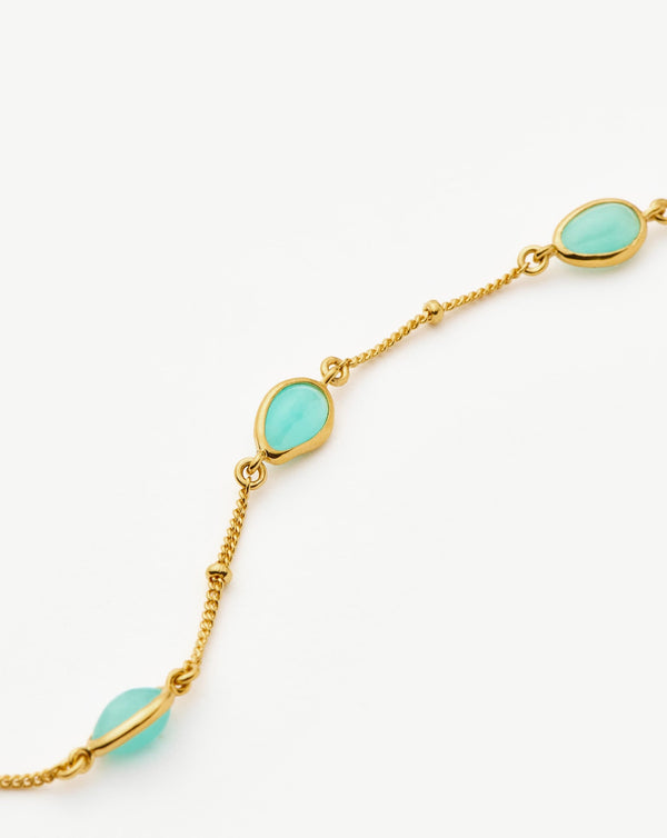 Missoma Magma Gemstone Charm Bracelet | 18ct Gold Vermeil/Amazonite