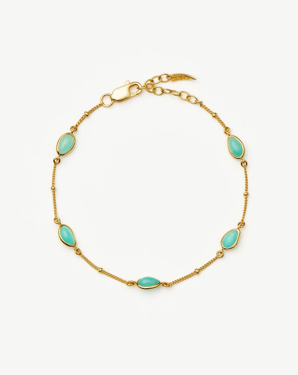 missoma Magma Gemstone Charm Bracelet | 18ct Gold Vermeil/Amazonite