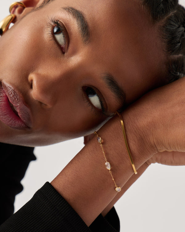 Missoma Magma Gemstone Charm Bracelet | 18ct Recycled Gold Vermeil On Recycled Sterling Silver