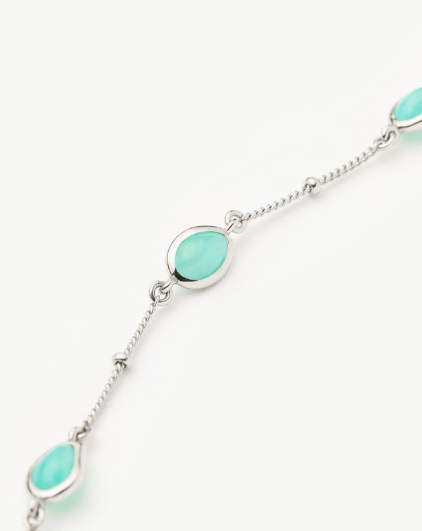 Missoma Magma Gemstone Charm Bracelet | Sterling Silver/Amazonite