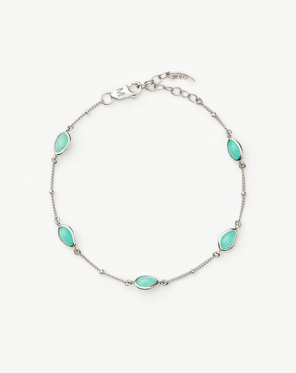 missoma Magma Gemstone Charm Bracelet | Sterling Silver/Amazonite