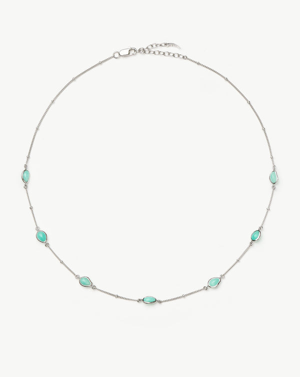 missoma Magma Gemstone Charm Choker | Sterling Silver/Amazonite
