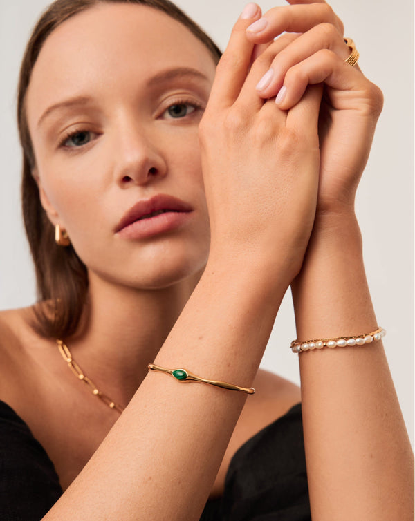 Missoma Magma Gemstone Cuff Bracelet | 18ct Recycled Gold Plating On Brass