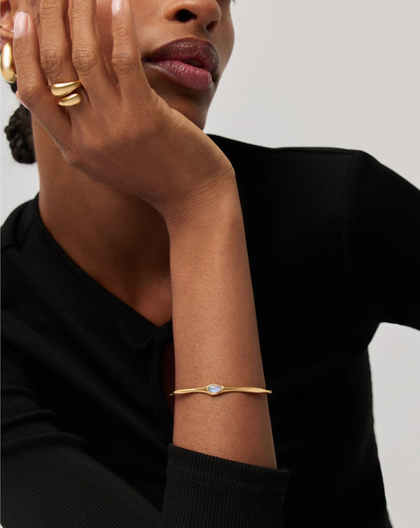 Missoma Magma Gemstone Cuff Bracelet | 18ct Recycled Gold Vermeil On Recycled Sterling Silver