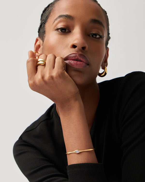 Missoma Magma Gemstone Cuff Bracelet | 18ct Recycled Gold Vermeil On Recycled Sterling Silver