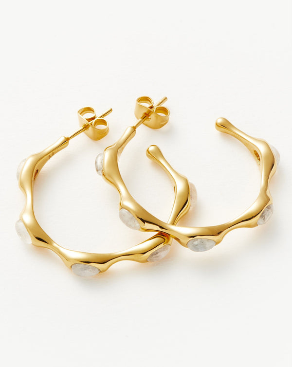 Missoma Magma Gemstone Medium Hoop Earrings | Gold UK