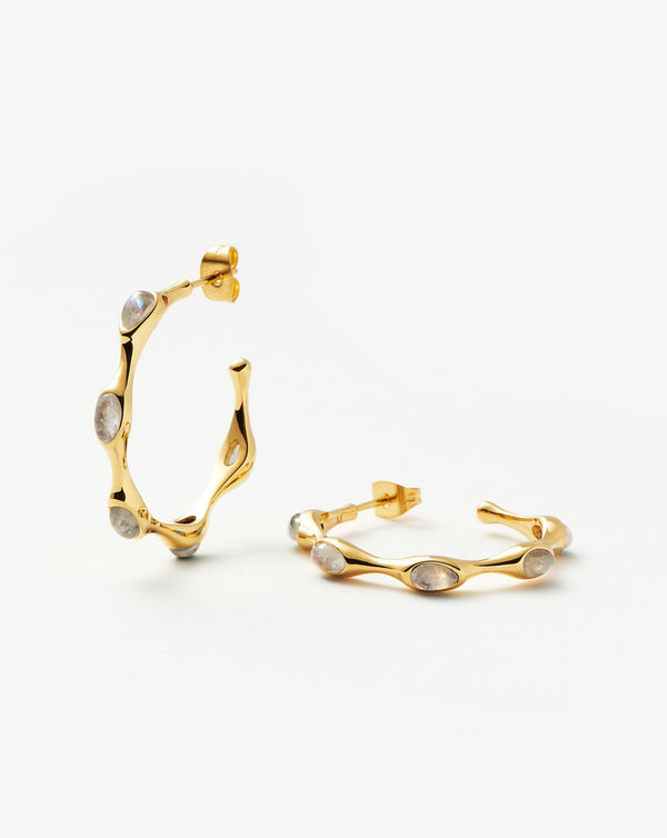 missoma Magma Gemstone Medium Hoop Earrings | Gold UK