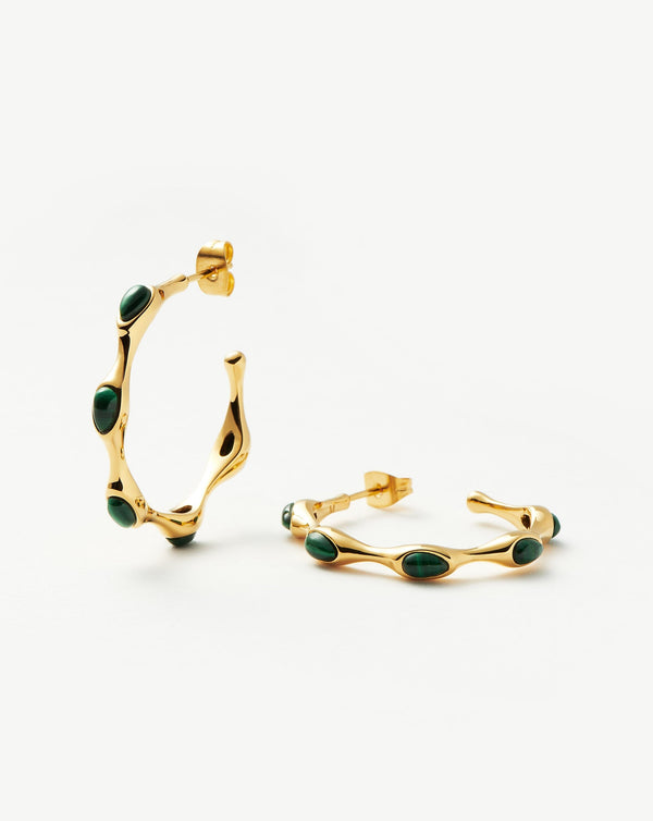 missoma Magma Gemstone Medium Hoop Earrings | Gold UK