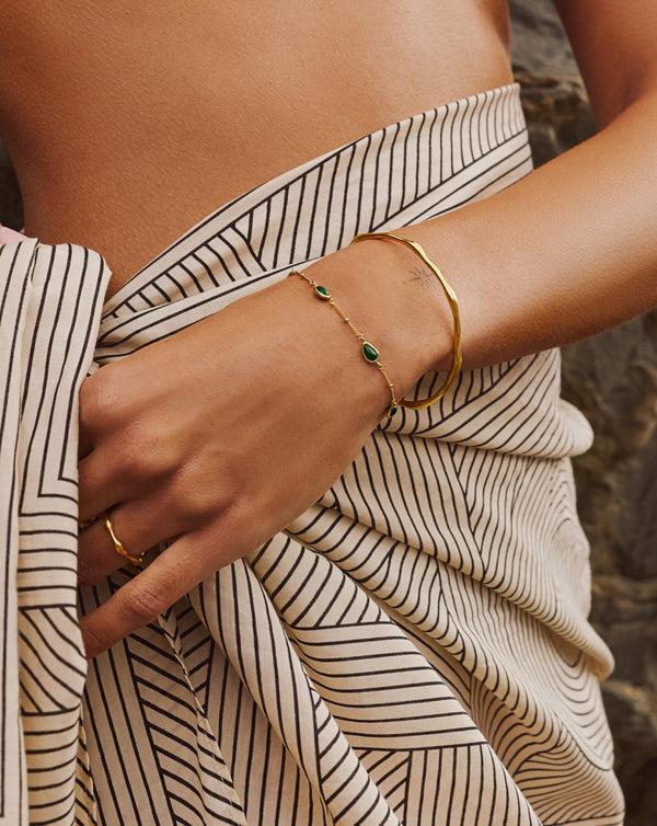 Missoma Magma Gemstone & Molten Cuff Bracelet Set | Gold UK