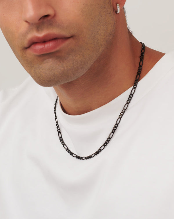 Missoma Mens Black Filia Chain Necklace | Sterling Silver