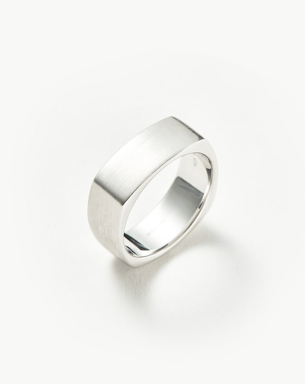 missoma Mens Engravable Matte Wide Ring | Sterling Silver