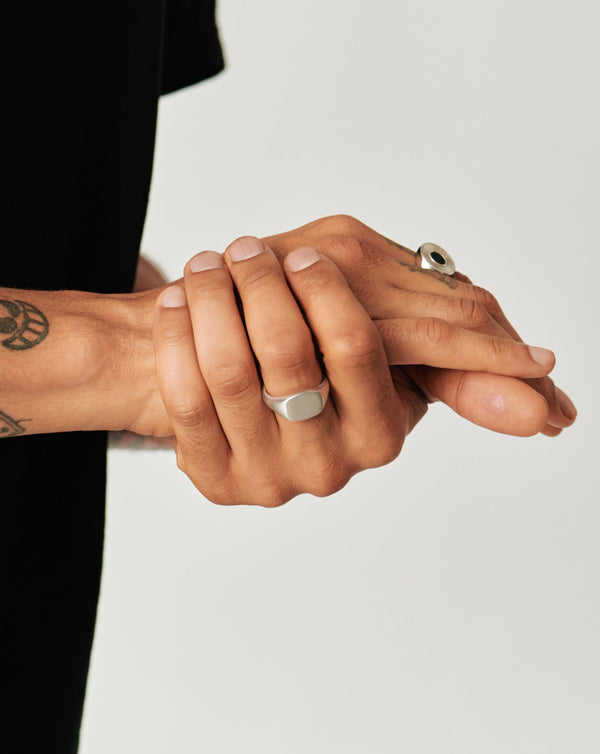 Missoma Mens Engravable Signet Ring | Sterling Silver