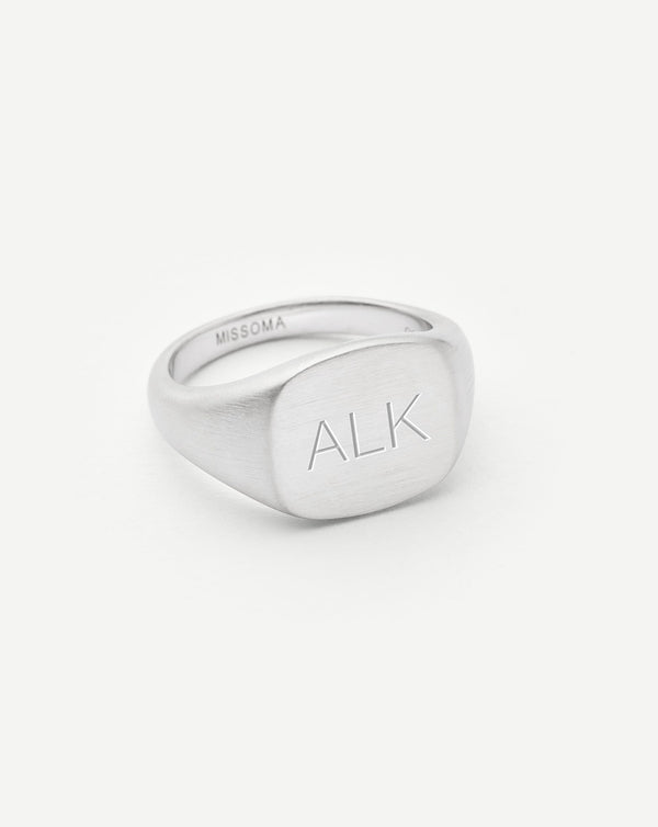 Missoma Mens Engravable Signet Ring | Sterling Silver