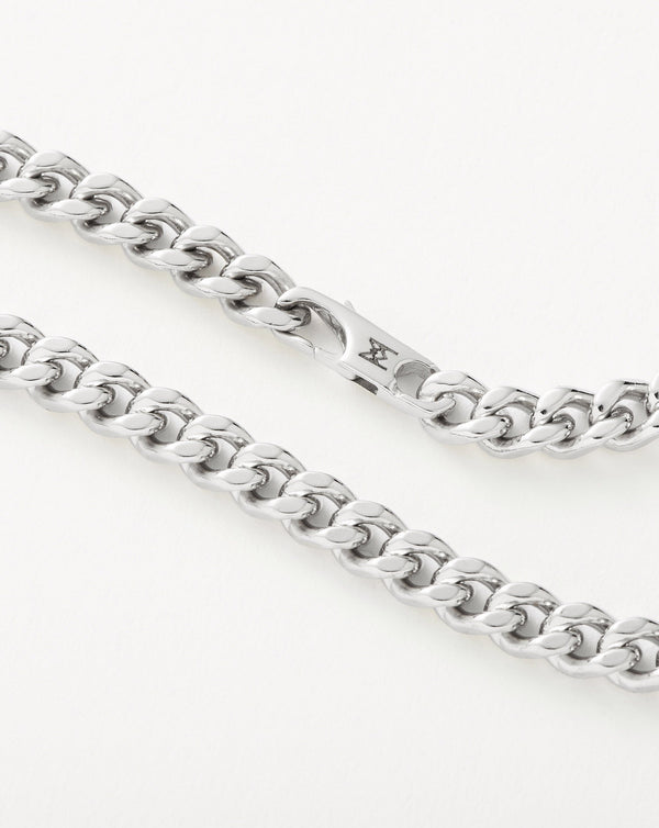 Missoma Mens Flat Curb Chain Necklace | Silver Plated