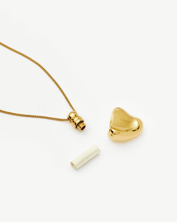 Missoma Message In A Bottle Heart Pendant Necklace | 18ct Gold Plated