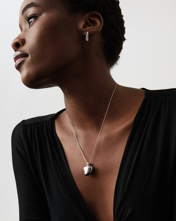 Missoma Message In A Bottle Heart Pendant Necklace | Silver Plated