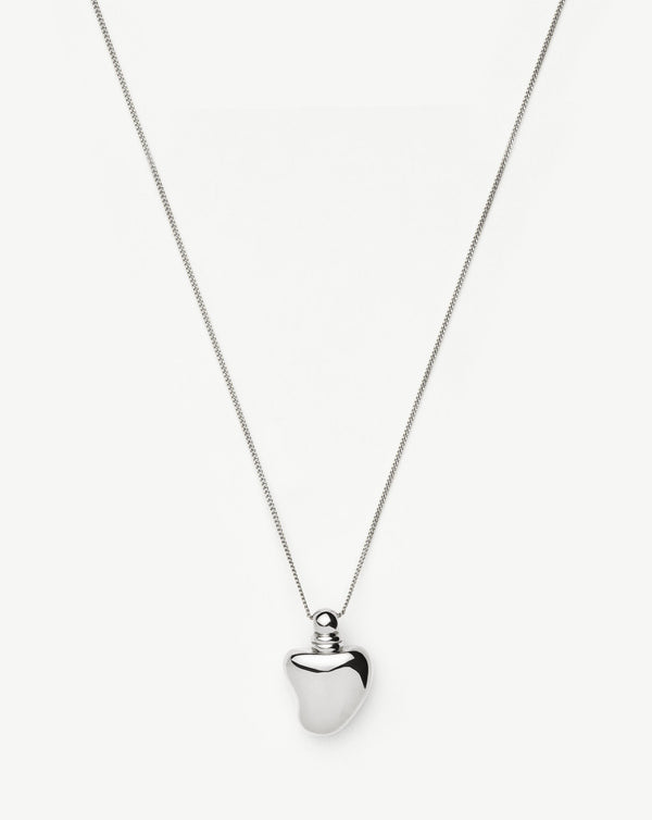 missoma Message in a Bottle Heart Pendant Necklace | Silver Plated