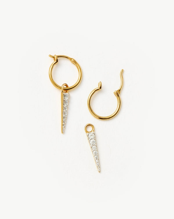 Missoma Mini Pave Spike Charm Hoop Earrings | Gold/Cubic Zirconia