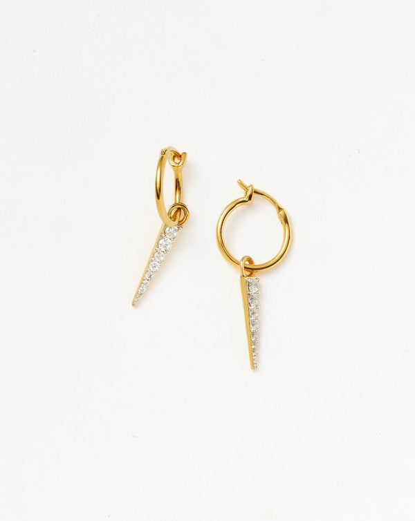 missoma Mini Pave Spike Charm Hoop Earrings | Gold/Cubic Zirconia