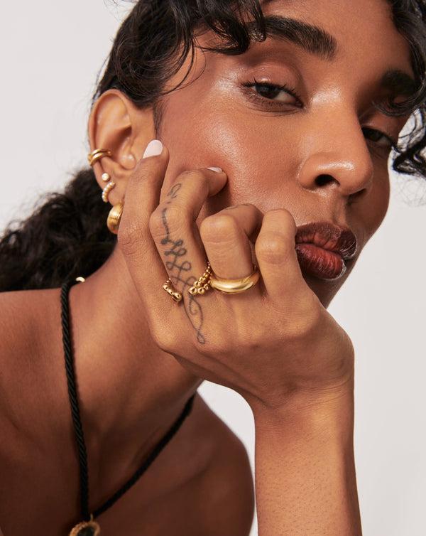 Missoma Beaded Open Ring | 18ct Gold Vermeil