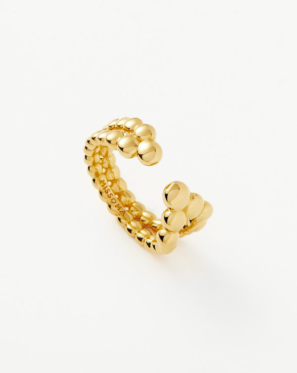 missoma Beaded Open Ring | 18ct Gold Vermeil