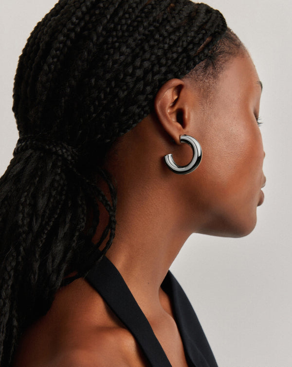 Missoma Chubby Large Hoop Earrings | Silver Plated