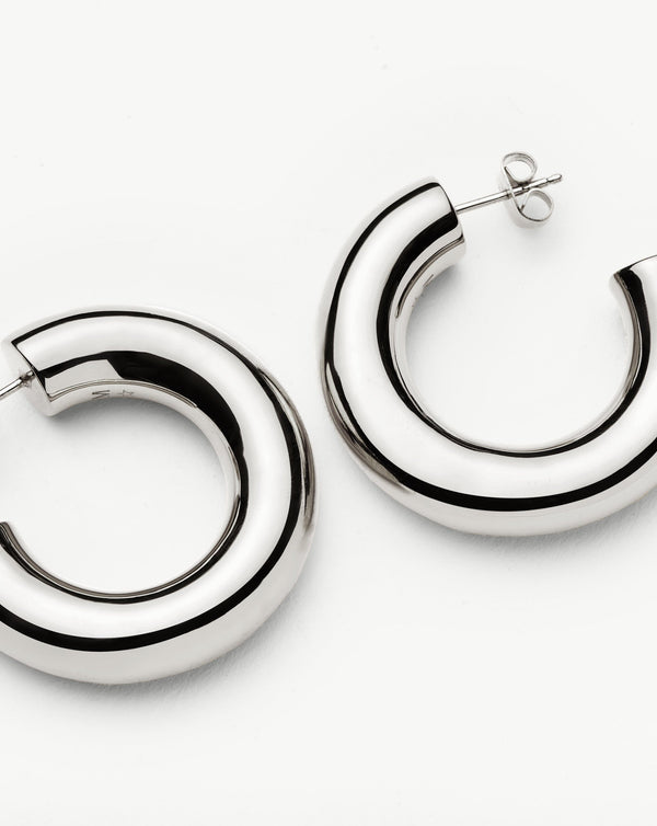 Missoma Chubby Large Hoop Earrings | Silver Plated
