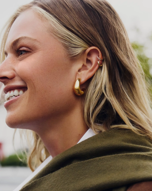 Missoma Dome Medium Hoop Earrings | 18ct Gold Plated