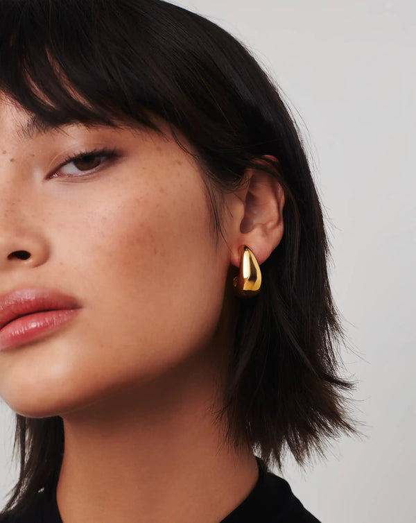 Missoma Dome Medium Hoop Earrings | 18ct Gold Plated
