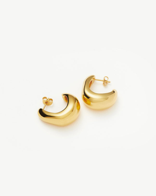 Missoma Dome Medium Hoop Earrings | 18ct Gold Plated