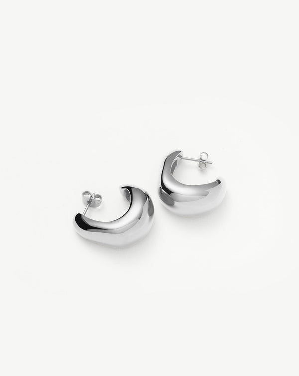 Missoma Dome Medium Hoop Earrings | Silver Plated